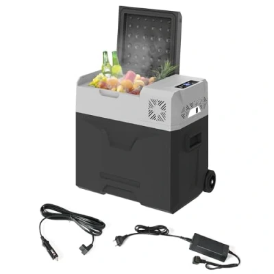 Abbildung von Kühlbox Auto 50L mit Kompressor Autokühlschrank elektrisch Camper Reisen Grau