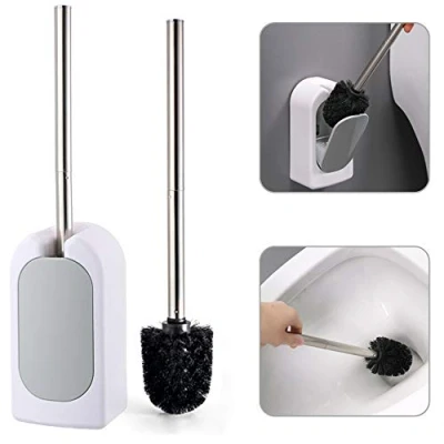 Abbildung von unbrand Gresunny Toilettenbürste mit Halter Toilettenreinigungsbürste Silikon Klobürstenhalter Wandmontage WC Bürste Toilettenbürstenhalter Klobürste Edelstahl Griff für Badezimmer Reinigung