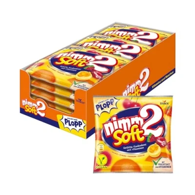 Abbildung von nimm2 Soft 15 x 116g Gefüllte Kaubonbons in vier Sorten mit Fruchtsaft und Vitaminen