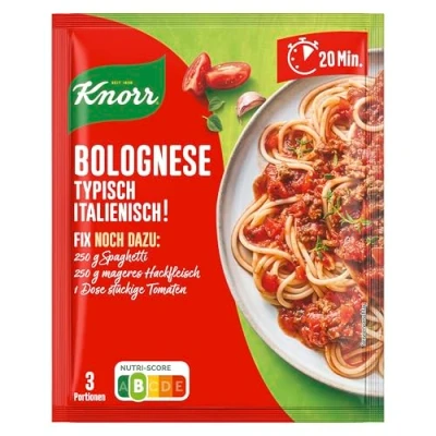 Abbildung von Knorr Fix Würzmischung Bolognese Typisch Italienisch! für ein leckeres Nudelgericht ohne geschmacksverstärkende Zusatzstoffe 42 g 1 Stück