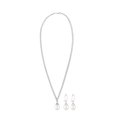 Abbildung von Elli Schmuckset SÜSSWASSERZUCHTPERLE Ohrringe, Damen, Größe: 45, Silber