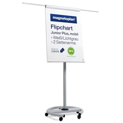Abbildung von Magnetoplan Flipchart Junior Plus 12269F14 mobil lichtgrau/weiß