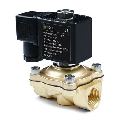 Abbildung von U.S. Solid Solenoid Valve Magnetventil Messing G 1/2&quot; 230V AC stromlos geschlossen NC 0 10 bar, elektrisches Wasserventil für Wasser Luft Diesel Kerosin Benzin