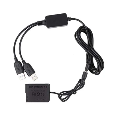 Abbildung von DMW DCC8 DC Koppler Dual USB Netzteil AC8 Adapter Kamera Ladegerät für BLC12, Panasonic Lumix DMC FZ200, FZ1000, FZ2000, G5, G6, G7