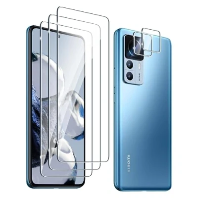 Abbildung von Fyqzio [3+2 Stück Gehärtetes Glas Schutzfolie kompatibel mit Xiaomi Mi 12T 5G/Mi Pro 5G und Kamera,Keine Blasen,9H Härte,Anti Scratch,HD Displayschutz für