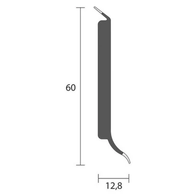 Abbildung von PROVISTON Sockelleiste Hartschaum PVC, 12.8 x 60 2500 mm, Basalt, Kunststoff Fußleiste