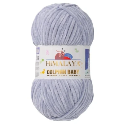 Abbildung von Strickfein Himalaya Dolphin Baby Wolle Garn Baumwolle Strickwolle zum Stricken häkeln (80351 Hellgrau)