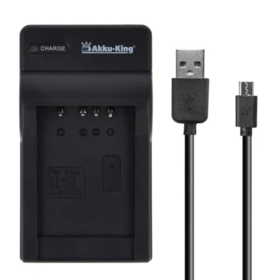 Abbildung von USB Akku Ladegerät kompatibel mit Samsung SLB 0837B