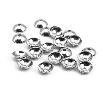 Abbildung von Vintageparts runde Perlkappen aus 304 Edelstahl für 6mm Perlen 20 Stück zum Schmuck selber basteln Mädchen Damen Unisex
