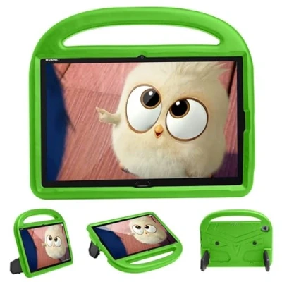 Abbildung von Kinderhülle für Huawei Mediapad M6 2019/M5 10,8 Zoll, Tablet Hülle kinderfreundlich, leicht, Griff mit Ständer, weicher EVA Schaum, stoßfeste Schutzhülle, Grün