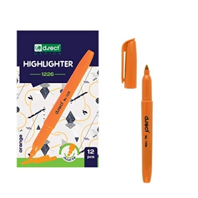 Abbildung von D.RECT 1226 Textmarker mit Schrägkeilspitze Orange x 12 Stück