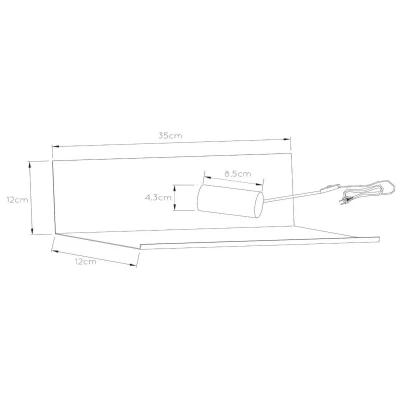 Abbildung von Lucide SEBO Bettlampe 1xE27 Schwarz, 35 x 12 cm