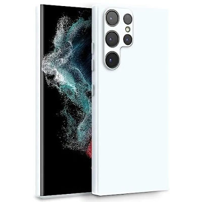 Abbildung von MyGadget Hülle für Samsung Galaxy S22 Ultra Zweilagige Handyhülle mit Kameraschutz Cover Innenfutter &amp; Silikon außen Weiß
