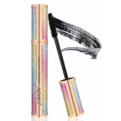 Abbildung von 4D Mascara Wimperntusche, Silk Fiber Wimperntusche Extra Long Lash Verlängerung Eyelash Wasserdicht Langlebig Natürlich (Sternenhimmel)