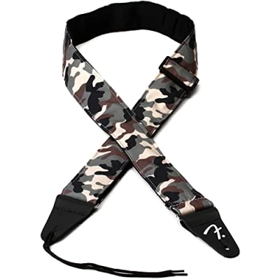 Abbildung von Fender Gitarrengurt, Camo Strap 2, Tarnmuster, 5 cm Breit, Woodland