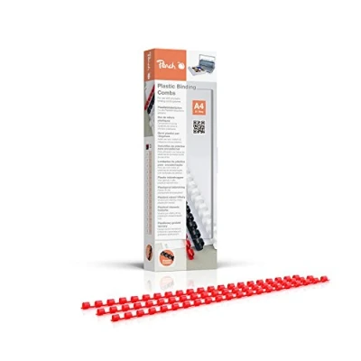 Abbildung von Peach Plastikbinderücken A4 6mm 25 Blatt 100 Stück rot PB406 03