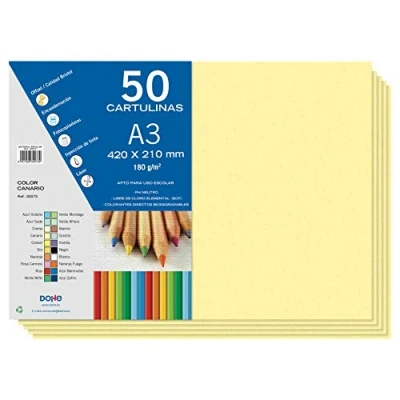 Abbildung von Dohe Karton A3 Kanariengelb für Handwerk und Druck (50 Stück) 21 x 29,7 cm 180 g/m² Büromaterial