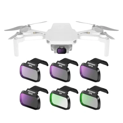 Abbildung von NEEWER 6er Pack ND Filter Set kompatibel mit DJI Mini 4K/2/Mavic/SE/2 SE, Drohnen Linsenzubehör, Snap On CPL UV Neutral Density ND4/ND8/ND16/ND32, Multi Coated HD Glas, Gimbal Safe, FL B31