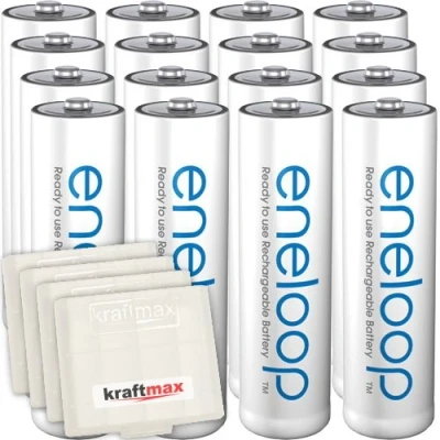 Abbildung von kraftmax 16er Pack Panasonic Eneloop AA / Mignon Akkus in Akkubox Akku Set (1 St)