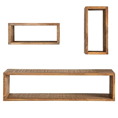 Abbildung von riess ambiente Wandregal HEMINGWAY 94cm braun, 3er Set, aus Massivholz