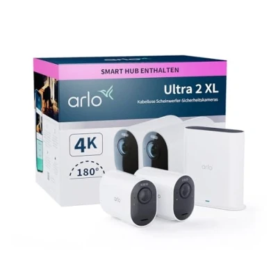 Abbildung von Arlo Ultra 2 XL, IP Sicherheitskamera, Innen &amp; Außen, Kabellos, 42 lm, 6500 K, FCC, CE, IC, EU RoHS compliant, REACH EuP1275 WERCS