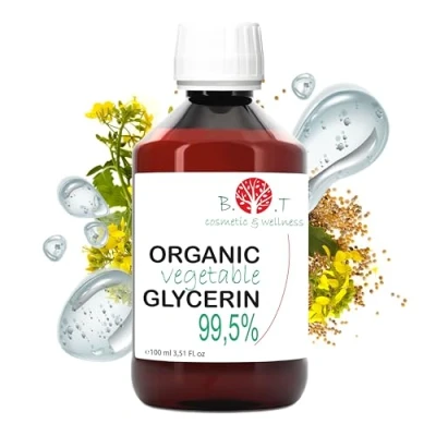 Abbildung von Pflanzliches Glycerin Flüssiges zur Seifenherstellung, Gesichts und Körperfeuchtigkeitsspender, Reines 100% Natürliche Kosmetik Basis 100 g