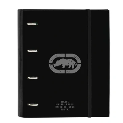 Abbildung von Safta ECKO UNLTD. RHINO Ringbuch mit 4 Ringen, 35 cm, 100 Blatt A4, ideal für Kinder unterschiedlichen Alters, bequem und vielseitig, Qualität Stärke, 27 x 3,5 32 Grau/Schwarz, Grau /