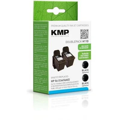 Abbildung von KMP Druckerpatronen H11D schwarz kompatibel zu HP 2x 56 (C9502AE)