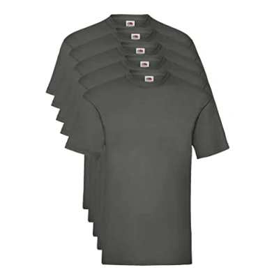 Abbildung von Fruit of the Loom Herren Valueweight 5 Pack T Shirt, Grau (Light Graphite Gl), XX Large (Herstellergröße: 2 X L) (5er Pack)