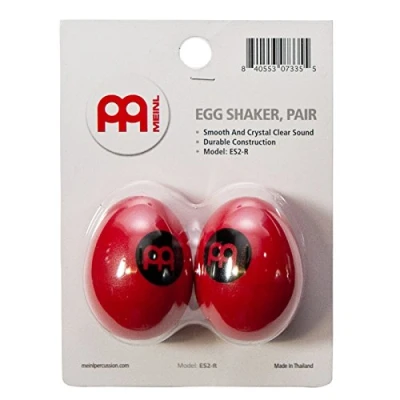 Abbildung von Meinl Percussion Egg Shaker Paar 2 mit klarem, weichem Sound Musikinstrument Kunststoff, Rot (ES2 R)