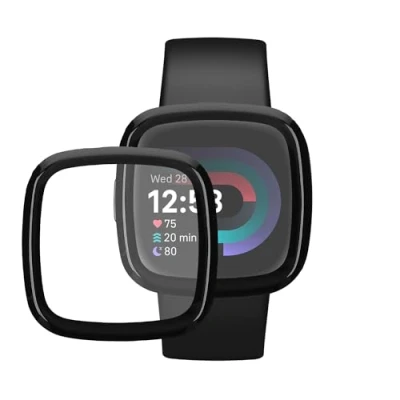 Abbildung von kwmobile 2X Transparente Displayschutzfolie kompatibel mit Fitbit Versa 4 / Sense 2 Folie Schutzfolie für Fitness Tracker robuster Displayschutz