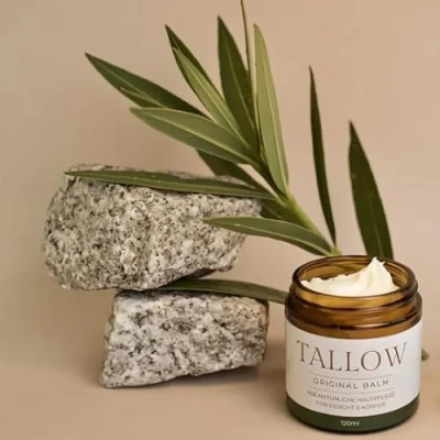 Abbildung von TALLOW Original Balm Natur (120 ml) Bio Grassgefüttert Rindertalg Creme aus Deutschland (Bodensee), Geruchslos, Kein Chemie, 100% natürliche Hautpflege, mit Jojobaöl