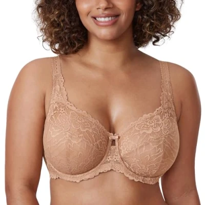 Abbildung von DELIMIRA Damen Minimizer BH Große Größen ohne Polster Vollschalen mit Spitze Kaum Buff 75K