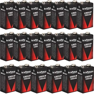 Abbildung von kraftmax 20x 9V Block Lithium Hochleistungs Longlife Batterien für Rauchmelder/Feuermelder 10 Jahre Batterie Lebensdauer