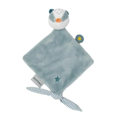Abbildung von Nattou Mini Schnuffeltuch aus Polyester, Dachs Felix, Für Neugeborene und Frühchen, Ca. 28 cm, Felix Leo, Hellblau