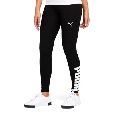 Abbildung von PUMA Damen Athletic Logo Tights Leggings, Schwarz, S