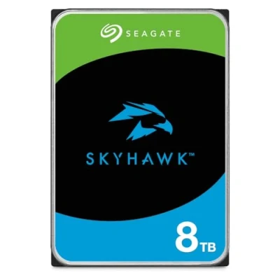 Abbildung von Seagate SkyHawk 8TB interne Festplatte HDD, Videoaufnahme bis zu 64 Kameras, 3.5 Zoll, 256 MB Cache, SATA 6GB/s, silber, inkl. 3 Jahre Rescue Service, Modellnr.: ST8000VX004