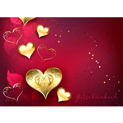 Abbildung von Gutscheinbuch: Blanko Gutscheinheft zum selbst ausfüllen Geschenk für den Partner/die Partnerin Geburtstag, Weihnachten oder Valentinstag 20 farbige Gutscheine mit Hilfslinien Ausschneiden