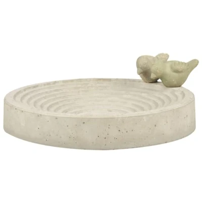 Abbildung von esschert design Vogeltränke, Vogeltränke mit Vogelfiguren Ø29 cm Beton Vogelbad