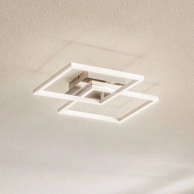 Abbildung von Briloner Leuchten LED Deckenleuchte 3210 018, dimmbar, schwenkbar, Speicherfunktion, fest verbaut, Warmweiß, Deckenlampe, 62x36,8x7,3cm, Chrom Alu, 24W, Wohnzimmer, Schlafzimmer