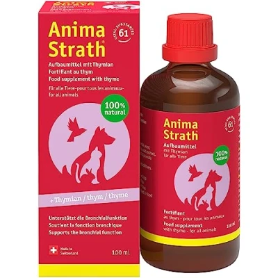 Abbildung von Anima Strath mit Thymian Nahrungsergänzungen &amp; Vitamine für Hunde Katze Fermentierte Kräuterhefe, Stärkung des Immunsystems Anregung der Verdauung, 61 Mikronährstoffen Mineralien (100 ml)