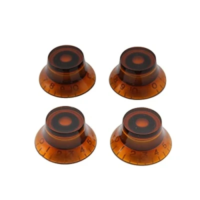 Abbildung von Musiclily Metrisch Gitarre Knöpfe Potiknöpfe Top Hat Knobs Volume Tone Potikopf für Epiphone Les Paul SG Import E Gitarre,Bernstein (4 Stück)