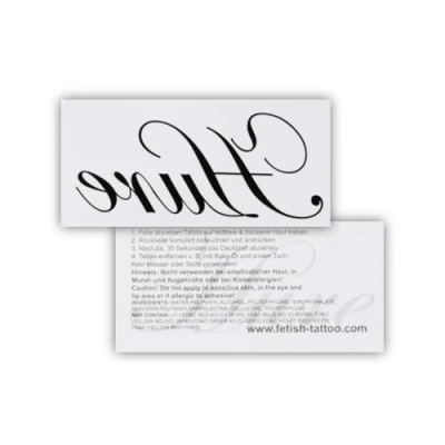 Abbildung von 5 x Schnörkel Hure Tattoo Schriftzug in schwarz Kinky Fetish Temporary (5)