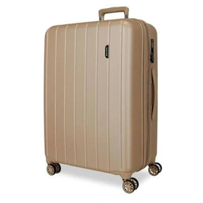 Abbildung von Movom Wood Großer Koffer Beige 52x75x33 cms Hartschalen ABS TSA Schloss 109L 4,9Kgs 4 Doppelräder Erweiterbar
