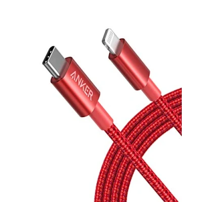 Abbildung von Anker 331 USB C auf Lightning Kabel, New Nylon Ladekabel (180cm), Geeignet für iPhone 13 Pro 12 Max 11 X XS XR 8 Plus, AirPods Pro, Unterstützt Power Delivery (Rot)