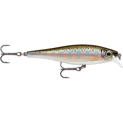 Abbildung von Rapala BX Minnow Angelköder Angelzubehör aus Balsaholz Süßwasser Spinnköder Friedfische und Raubfische Lauftiefe 0.9 1.5m Fischköder 10cm, 12g Hergestellt in Estland Rainbow Trout
