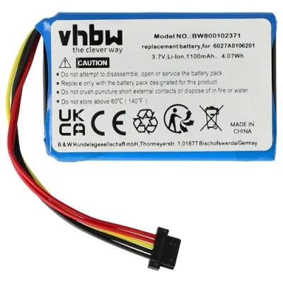 Abbildung von vhbw Akku kompatibel mit Tomtom Go 5200 GPS Navigation Navi (1100 mAh, 3,7 V, Li Ion)