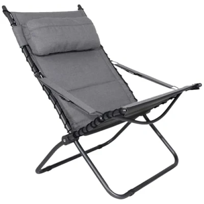 Abbildung von Crespo Tex Comfort Campingstuhl, Aluminium, Hellgrau, Doppelplatte