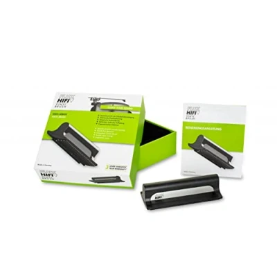 Abbildung von Flux Hifi Brush Schallplattenbürste kombiniert mit Samtpads und Karbonfaserbürste