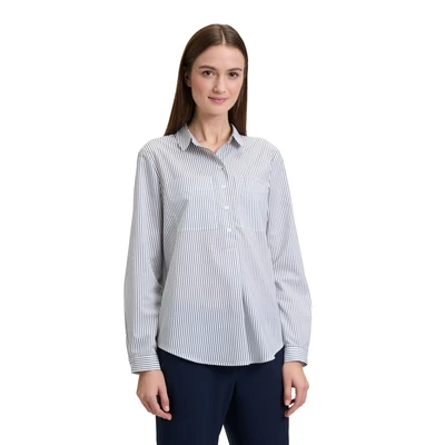 Abbildung von Betty &amp; Co Hemdbluse, Damen, Größe: 36, Weiß dunkelblau